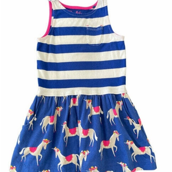 Mini Boden Blue and White Striped Kids Dress - Picture 1 of 14